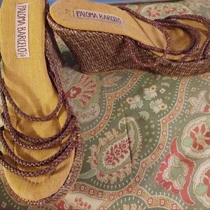 Paloma Barcelo 39 8.5 8 1/2 brown sandals slides heels shoes